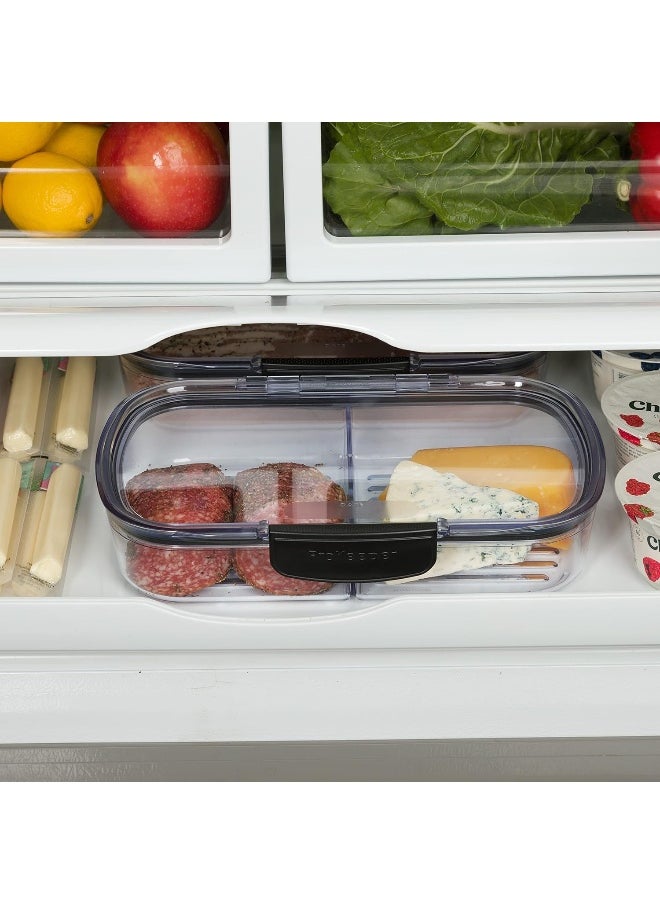 Progressive Progressive Prokeeper + Deli Storage Set: Air-Tight Silicone Sealed Containers w Grooved Bottom, Dry Erase Lid, BPA-Free, Stackable, Keeps Meats & Cheeses Fresh Longer  - Image 5