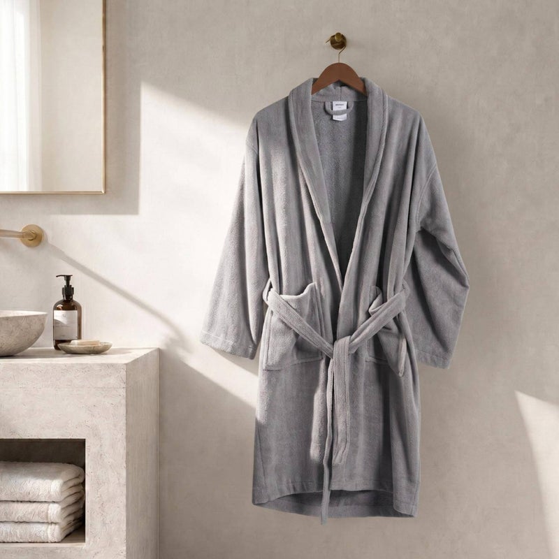 Pan Home Robelyn Shawl Collar Bathrobe L/XL - Grey - 212ATP9900147 - Image 1