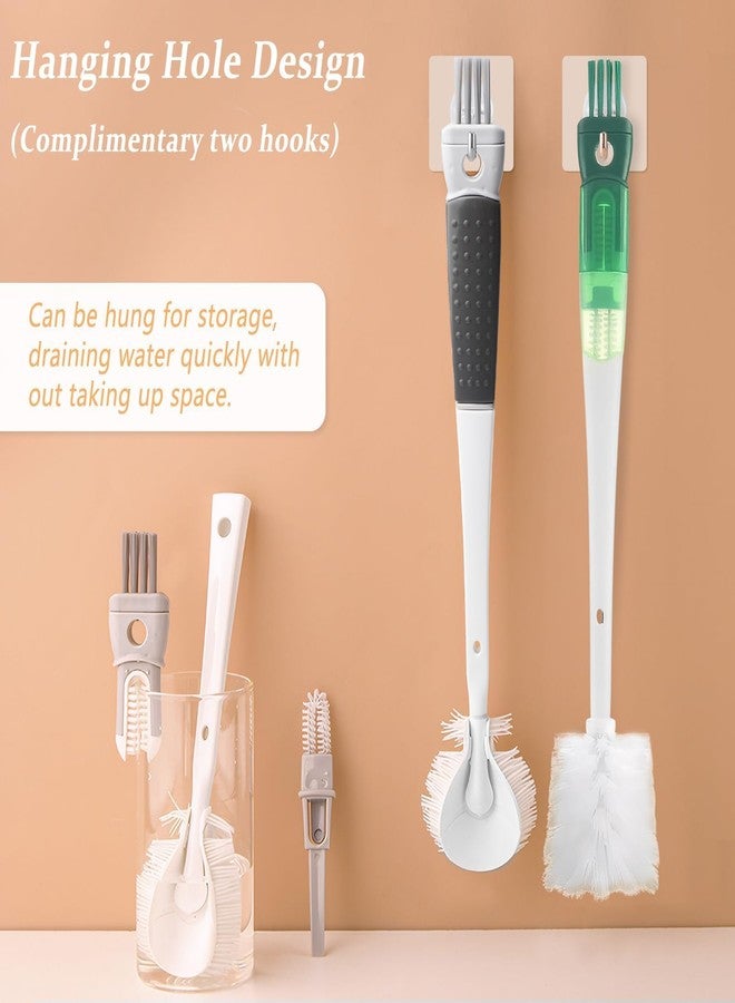 SQUISHCO Bottle Cleaner Brush, Silicone Bottle Cleaning Brush, Straw Cleaner Brush, Bottle Cleaner for Home and Kitchen Accessories Item Products with 2 Hooks (White) - Image 5