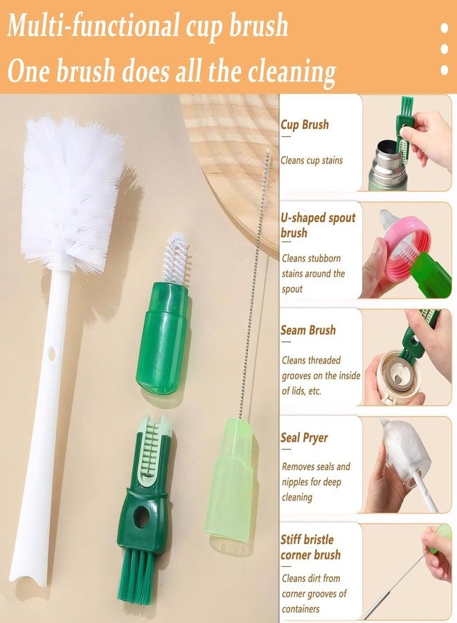 SQUISHCO Bottle Cleaner Brush, Silicone Bottle Cleaning Brush, Straw Cleaner Brush, Bottle Cleaner for Home and Kitchen Accessories Item Products with 2 Hooks (White) - Image 2