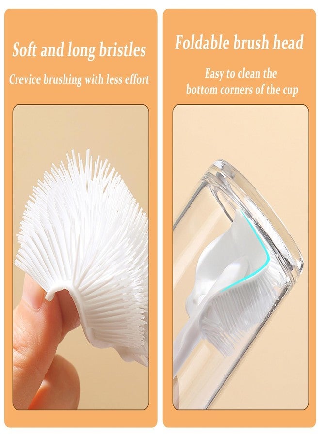 SQUISHCO Bottle Cleaner Brush, Silicone Bottle Cleaning Brush, Straw Cleaner Brush, Bottle Cleaner for Home and Kitchen Accessories Item Products with 2 Hooks (White) - Image 4