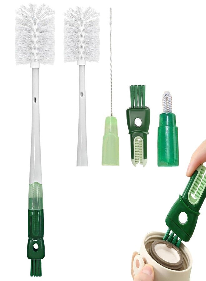 SQUISHCO Bottle Cleaner Brush, Silicone Bottle Cleaning Brush, Straw Cleaner Brush, Bottle Cleaner for Home and Kitchen Accessories Item Products with 2 Hooks (White) - Image 1
