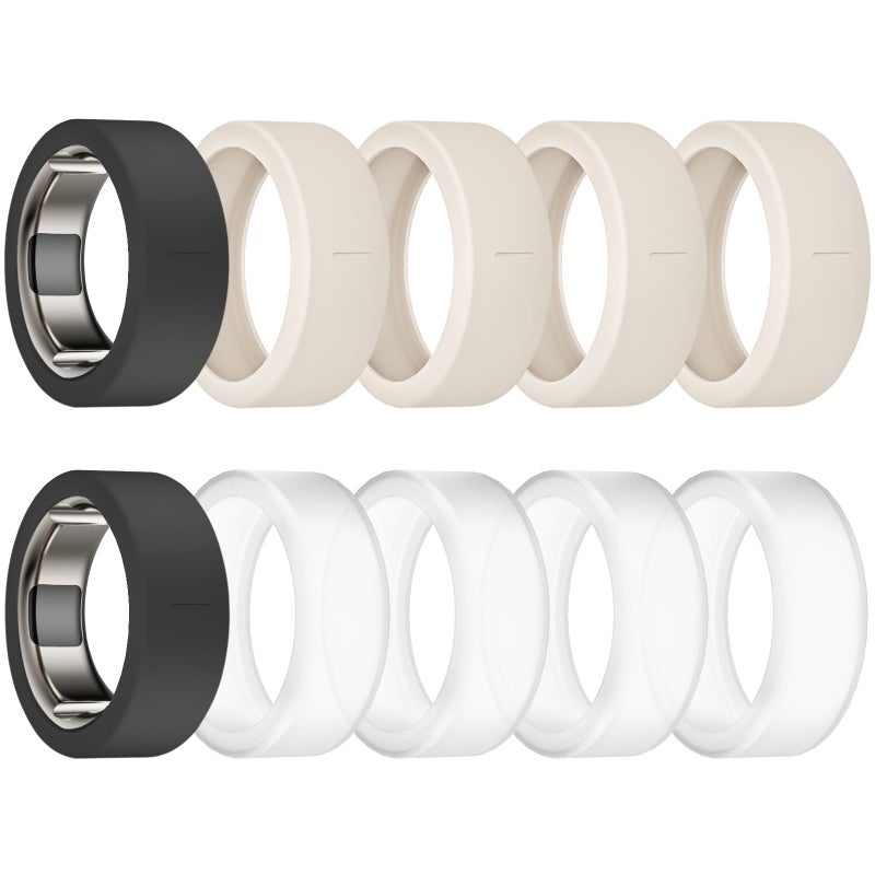BandRain 10 Pack Cover for Oura Ring Gen 4/4 Ceramic/Oura Gen 3/ULTRAHUMAN Ring AIR, Anti-Scratch Elastic Silicone Protector Case Accessories for RingConn Gen 2/Gen 2 Air Women Men - Image 1