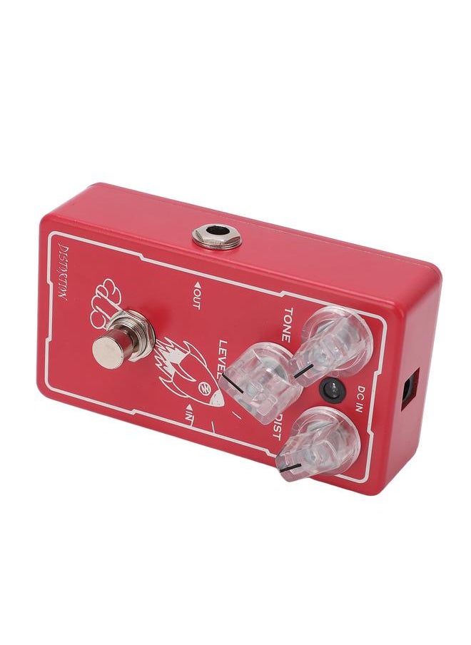 Thoraya - Distortion Effect Pedal Metal Red Guitar Pedals with Tones Level for Electric Guitars - Image 1