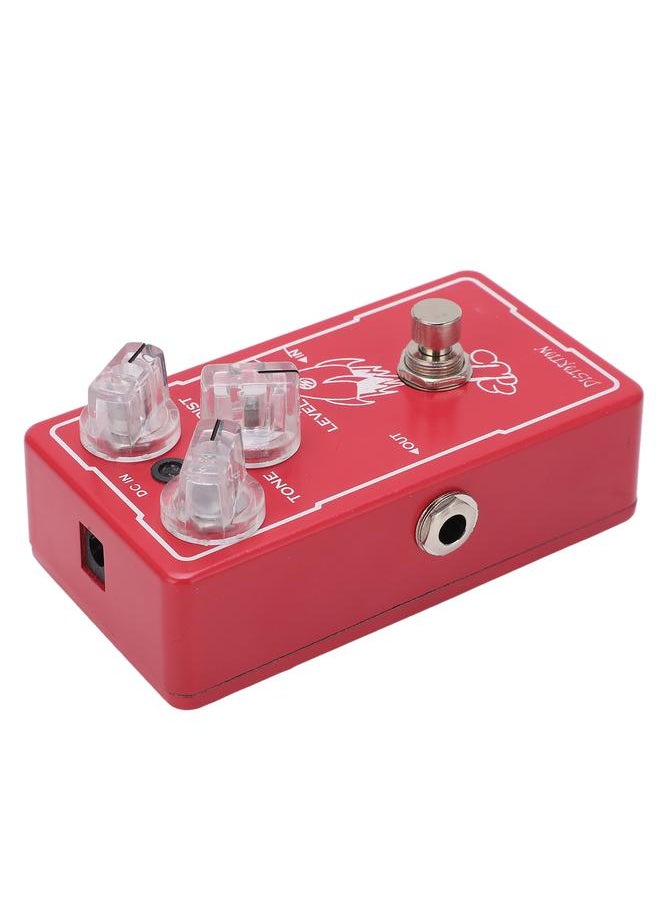 Thoraya - Distortion Effect Pedal Metal Red Guitar Pedals with Tones Level for Electric Guitars - Image 1