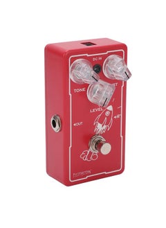 Distortion Effect Pedal Metal Red Guitar Pedals with Tones Level for Electric Guitars