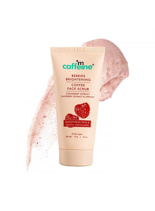 MCaffeine مقشر وجه قهوة التوت من mcaffeine لتفتيح البشرة | يقشر بلطف، ينعم ويحسن لون البشرة | يزيل السمرة والجلد الميت | مقشر وجه لإزالة السمرة | غير جاف للنساء والرجال - 75 جرام - Image 1