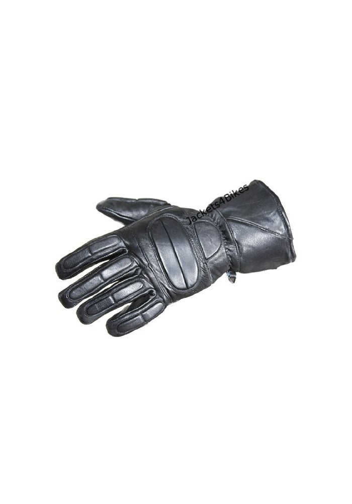 Jackets 4 Bikes Mens Winter Gauntlet Motorcycle Gloves 100 Natural Sheep Leather Thinsulate Thermal Heated Lining Full Windproof Cold Weather Water Resistant Reinforced Warm Biker Driving Glove Black M - Image 1