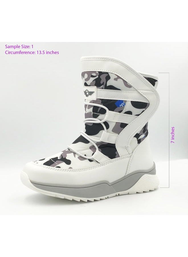 REDVOLUTION Kid's Snow Boots Slip-Resistant Waterpoof Winter Fashion Shoe (Toddler/Little Kid/Big Kid), 450 N White, 5 Big Kid - Image 3