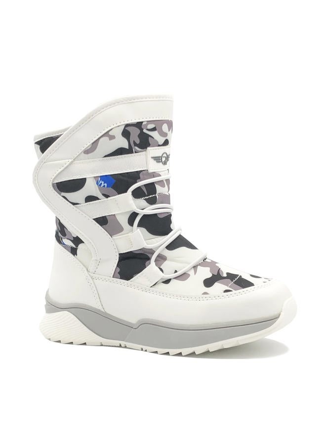 REDVOLUTION Kid's Snow Boots Slip-Resistant Waterpoof Winter Fashion Shoe (Toddler/Little Kid/Big Kid), 450 N White, 5 Big Kid - Image 1