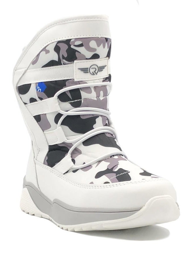 REDVOLUTION Kid's Snow Boots Slip-Resistant Waterpoof Winter Fashion Shoe (Toddler/Little Kid/Big Kid), 450 N White, 5 Big Kid - Image 2