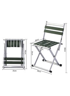 HEXAR 120 Kg Capacity 2 In 1 Folding Chair And Stool For Adults Kids Travel Camping Garden Sitting Stool Collapsible Lightweight Adjustable Stool/Chair Thick Backrest Foldable Beach Chair (2 Pcs Set)  - Image 2