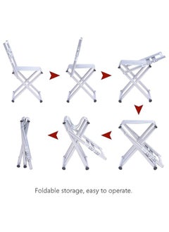 HEXAR 120 Kg Capacity 2 In 1 Folding Chair And Stool For Adults Kids Travel Camping Garden Sitting Stool Collapsible Lightweight Adjustable Stool/Chair Thick Backrest Foldable Beach Chair (2 Pcs Set)  - Image 3