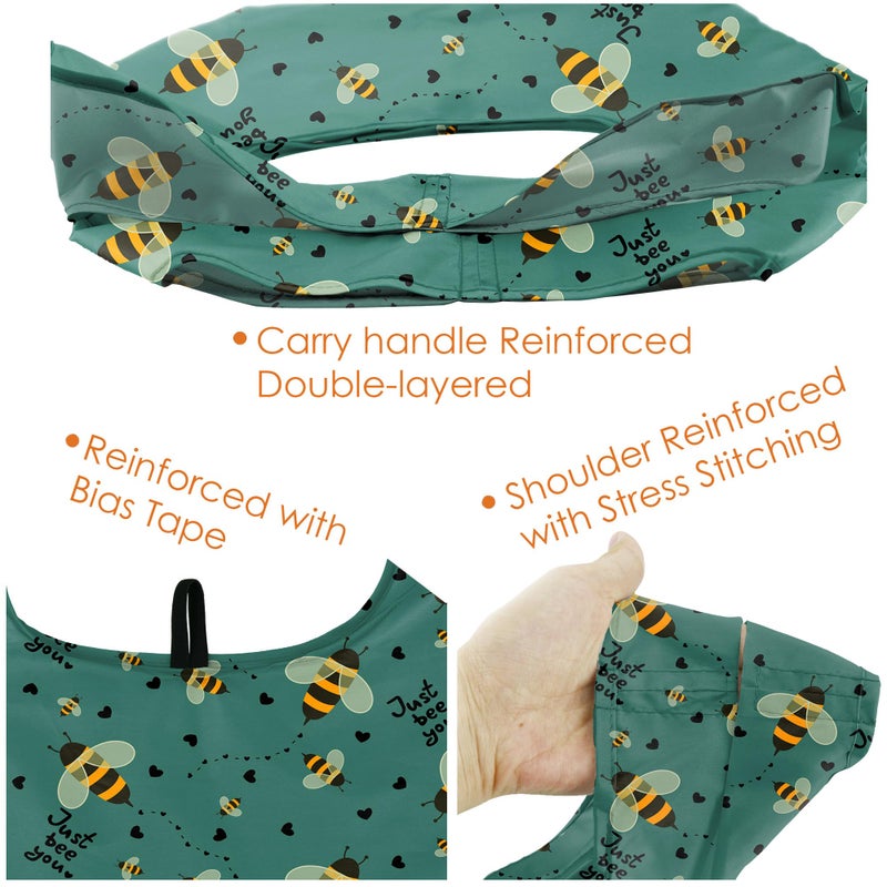 BeeGreen Animals Reusable Grocery Bags Bees Turtles Flamingo Peacock Alpaca Butterfly Lovers Gifts Shopping Bags Bulk 50LBS X-Large Foldable-Heavy Duty - Image 5