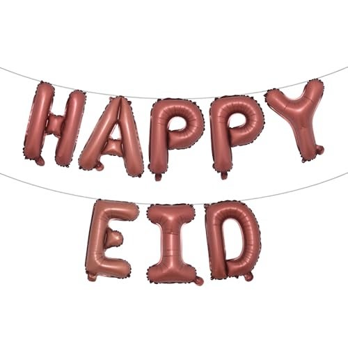 RUIANSI 16 inch Multicolor Eid MUBARAK Foil Balloons Party Decoration Supplies RAMADAN MUBARAK Decoration Happy EID Balloons For Muslim EID Ballon HAPPY EID Chocolate - Image 1
