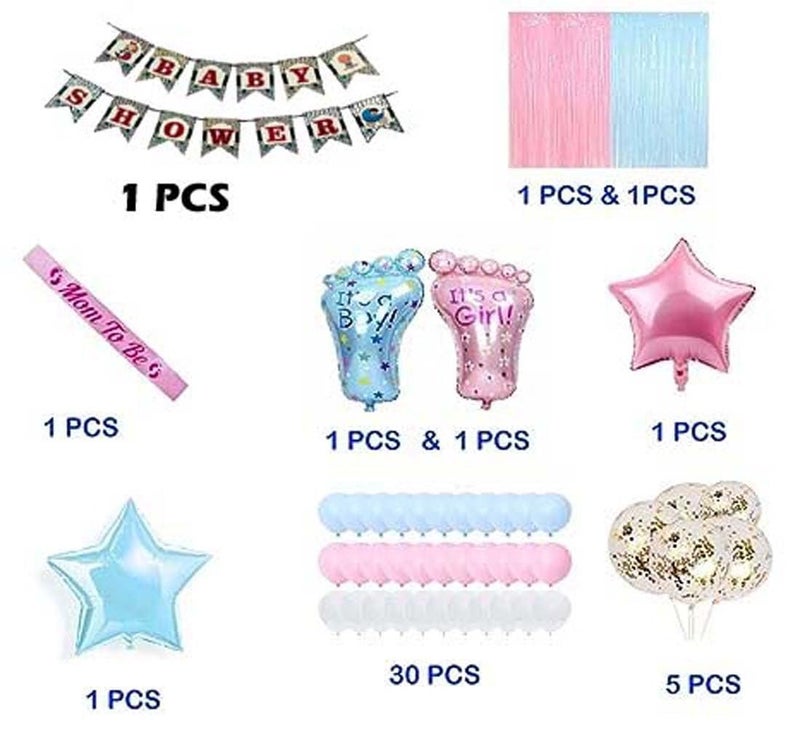 SOI Baby Shower Decoration Items - 43Pcs | Baby Shower Decorations | Mom To Be Decoration Items Set | Baby Shower Balloons Set | Baby Shower Props for Photoshoot - Image 2