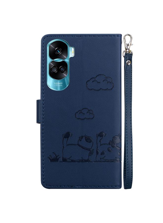 S-TOP Case For Honor 90 Lite Cute Cats RFID Leather Phone Case - Image 3
