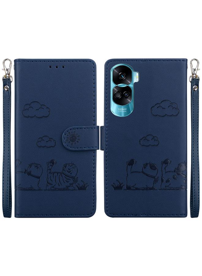 S-TOP Case For Honor 90 Lite Cute Cats RFID Leather Phone Case - Image 1
