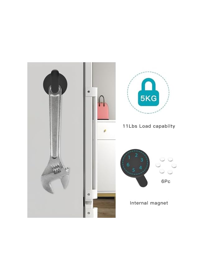 PROMASS promass Magnetic Hooks, 2 Pack Heavy Duty Rubber Coated Magnets Hook, Strong Magnetic Hanger Cruise Magnet Hook for Refrigerator, Home, Office, Workplace or Traveling  - Image 4