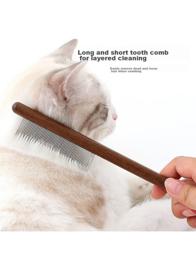 HelloJoy ojoy Cat Comb Flea Removal Brush Pet Grooming Tool For Cats And Dogs, Detangling And Shedding Comb With Straight Dense Pins - Image 2