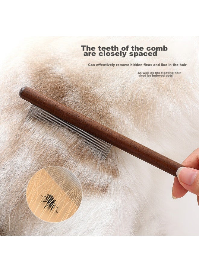 HelloJoy ojoy Cat Comb Flea Removal Brush Pet Grooming Tool For Cats And Dogs, Detangling And Shedding Comb With Straight Dense Pins - Image 3