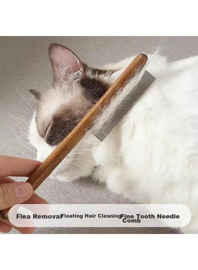HelloJoy ojoy Cat Comb Flea Removal Brush Pet Grooming Tool For Cats And Dogs, Detangling And Shedding Comb With Straight Dense Pins - Image 1