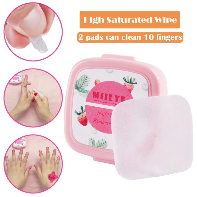 MIILYE 80PCS Nail Polish Remover Pads in Box, Easy to Carry | Instant Removal | Lint Free Nail Polish Wipes for Natural Air-Dried Water/Oil Based Nail Polish Soak Off - Image 3