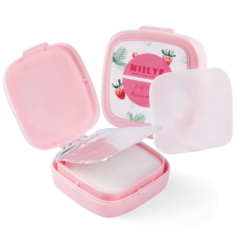 MIILYE 80PCS Nail Polish Remover Pads in Box, Easy to Carry | Instant Removal | Lint Free Nail Polish Wipes for Natural Air-Dried Water/Oil Based Nail Polish Soak Off - Image 1