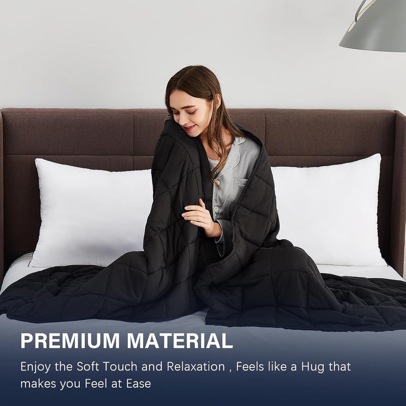 CuteKing Weighted Blanket for Adults (15lbs, 48"x72", Grey) Heavy Blanket for 140-150lbs, Breathable Microfiber Material with Glass Beads All-Season Summer Fall Winter Soft Thick - Image 2