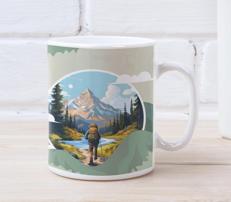 SMIZE Adventure Scenes Ceramic Coffee Travel Mug 350 ML Durable Stylish Camp Mug Microwave Safe Inspirational Gift for Travelers Outdoor Office Use - Image 2