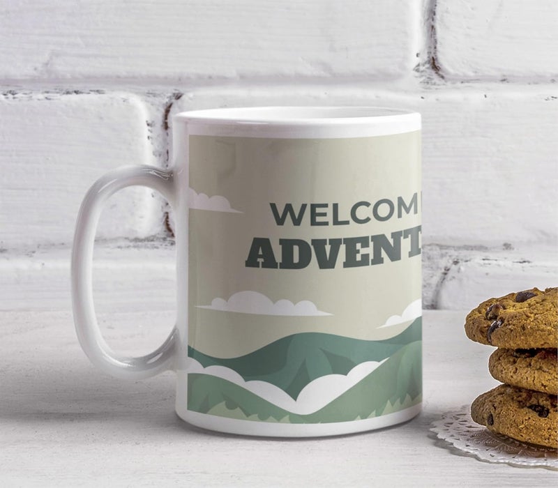 SMIZE Adventure Scenes Ceramic Coffee Travel Mug 350 ML Durable Stylish Camp Mug Microwave Safe Inspirational Gift for Travelers Outdoor Office Use - Image 1