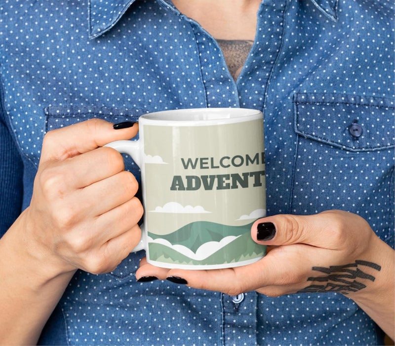SMIZE Adventure Scenes Ceramic Coffee Travel Mug 350 ML Durable Stylish Camp Mug Microwave Safe Inspirational Gift for Travelers Outdoor Office Use - Image 3