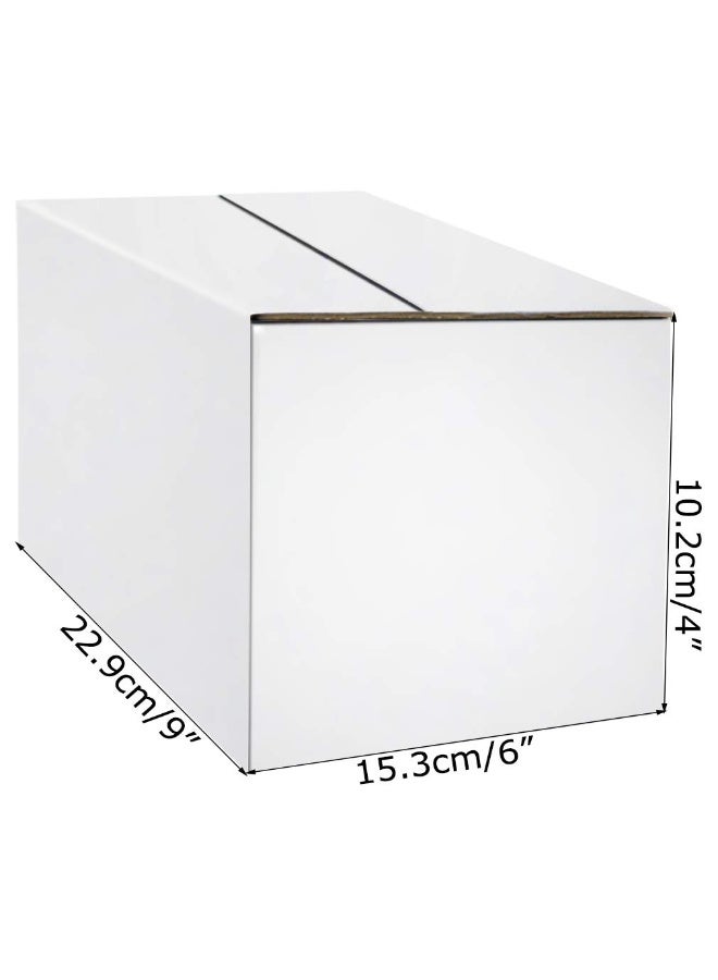 Calenzana مجموعة صناديق شحن من كالينزانا 9×6×4 بوصة (عدد 25 قطعة) | صناديق كرتونية مموجة باللون الأبيض للتغليف والشحن والتخزين | صناديق تغليف متينة للأعمال الصغيرة والتجارة الإلكترونية وتغليف الهدايا - Image 2