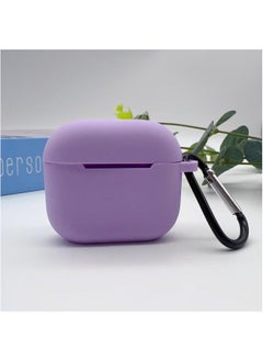Suitable For 2024 AirPods 4Th Generation Protective Cover Apple Silicone Headphone Bluetooth Headset Soft Shell-Color:Purple [with Buttons] Single Pearlescent Bag Packaging-Model:2024 Airpods 4th