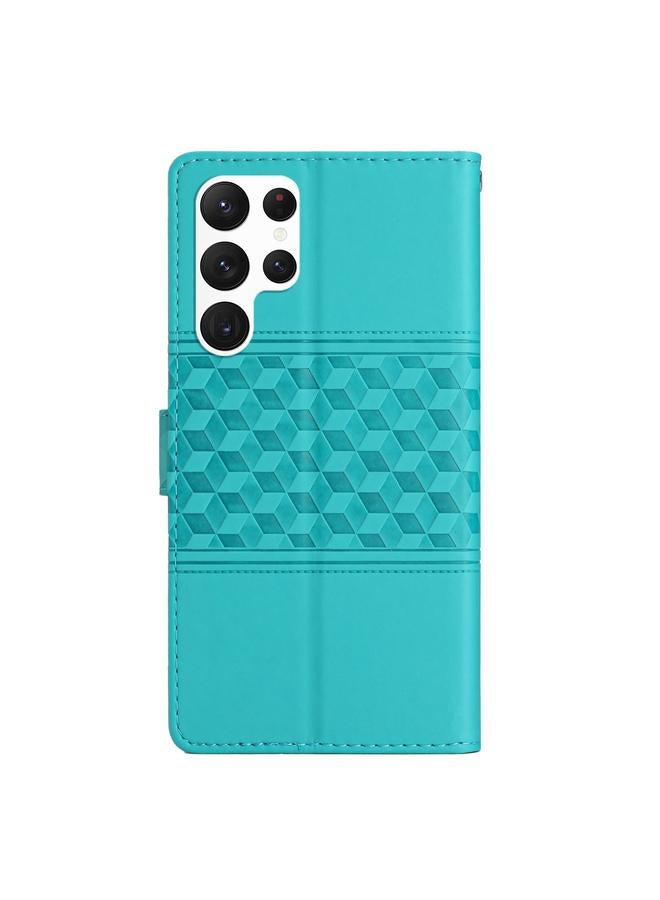 اس-توب جراب لهاتف Samsung Galaxy S23 Ultra 5G مصنوع من الجلد المنقوش بالألماس مع حبل تعليق - Image 3