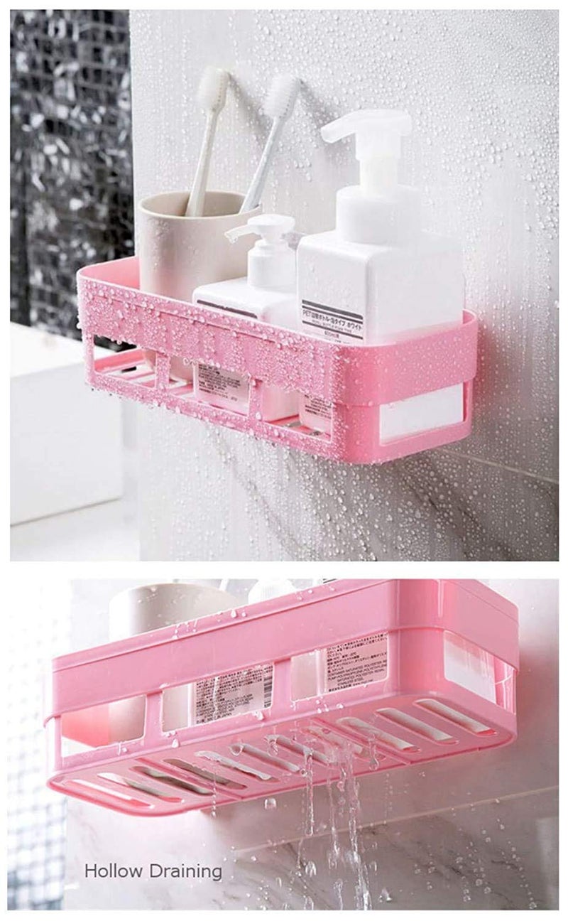 RAIYARAJ Raiyaraj Plastic Bathroom Kitchen Organize Shelf Rack Shower Corner Caddy Basket and Silicone Shower Bath Belt Massager Brush (2 Bathroom Shelf & 2 Belt Massager) - Image 4