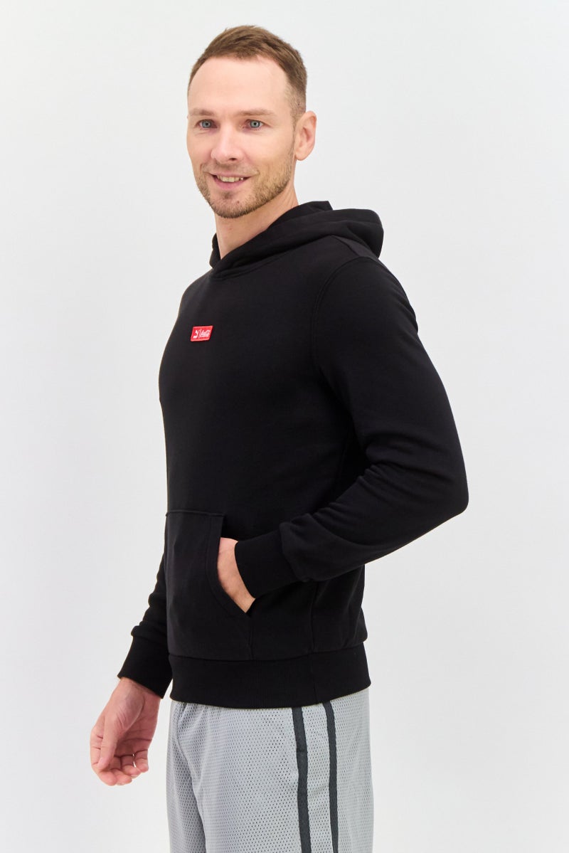 PUMA Men Sportswear Fit Hooded Plain Long Sleeves Training Sweatshirt, Black  - Image 2