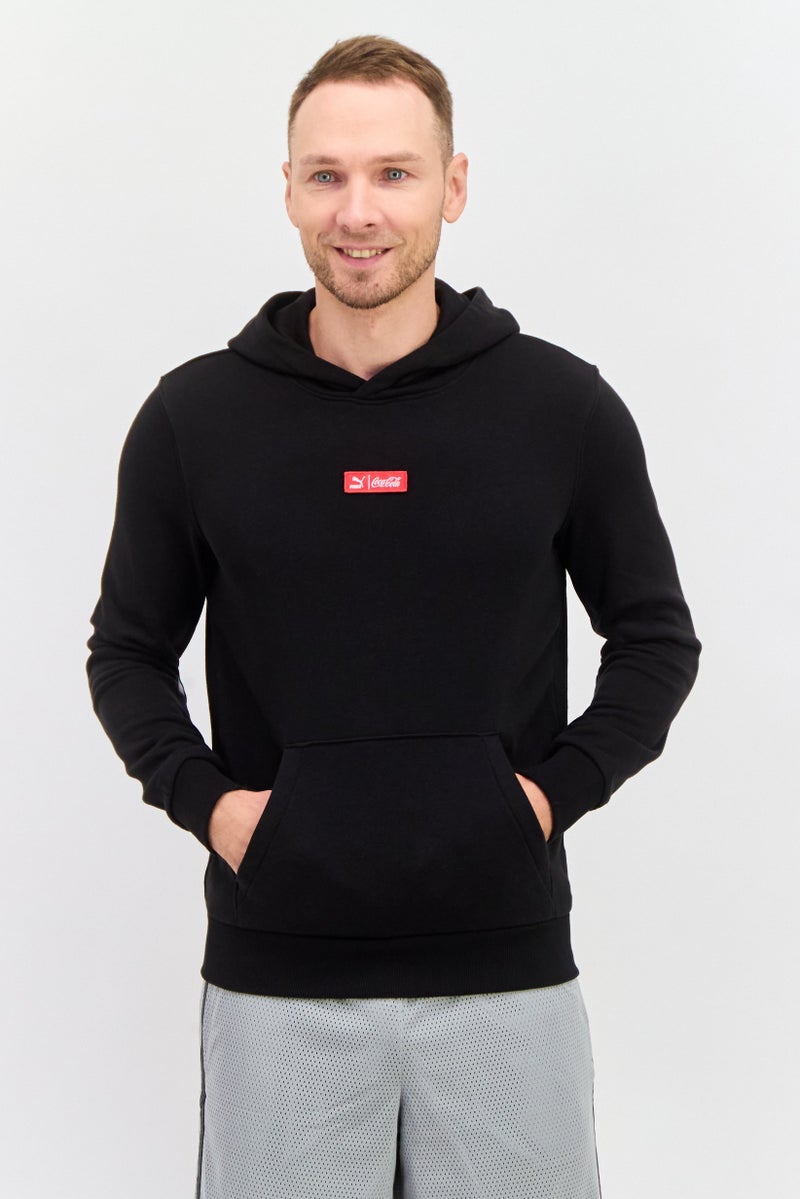 PUMA Men Sportswear Fit Hooded Plain Long Sleeves Training Sweatshirt, Black  - Image 1