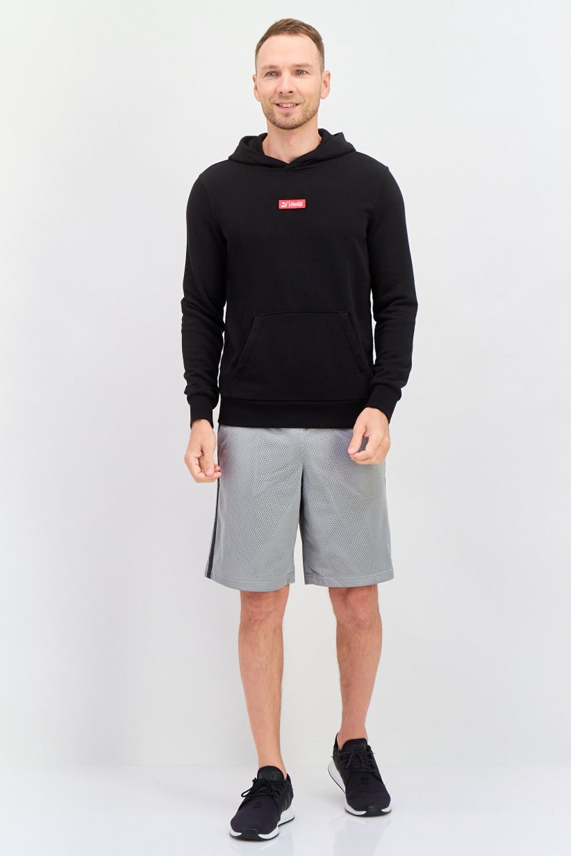PUMA Men Sportswear Fit Hooded Plain Long Sleeves Training Sweatshirt, Black  - Image 4