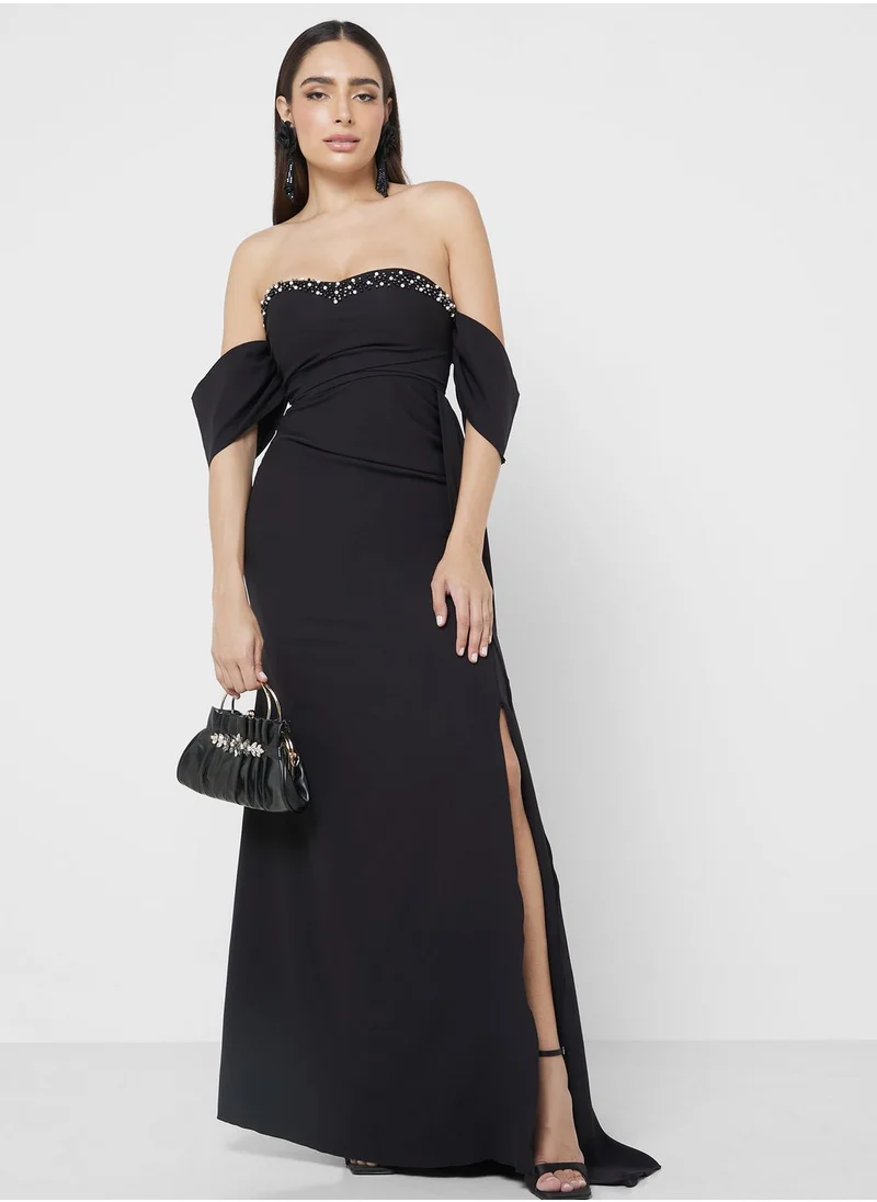 Ella Limited Edition Off Shoulder Dress With Embellished Detail