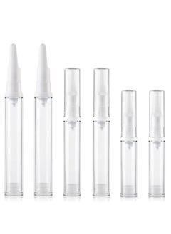 Airless Pump Jars 6 Packs Travel Foundation Container Travel Size Eye Cream Dispenser Empty Refillable Cosmetic Pump Bottles for Lotion Skincare Serum (5ml+10ml+15ml)