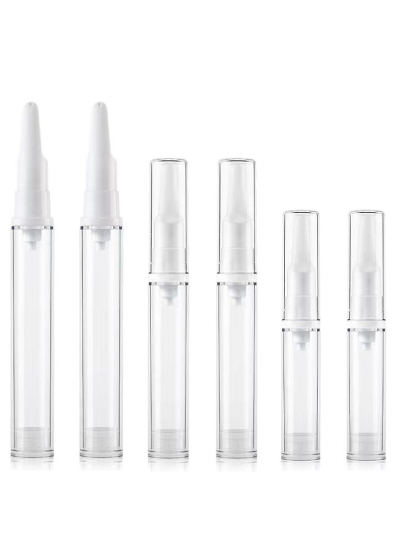 SYOSI - Airless Pump Jars 6 Packs Travel Foundation Container Travel Size Eye Cream Dispenser Empty Refillable Cosmetic Pump Bottles for Lotion Skincare Serum (5ml+10ml+15ml) - Image 1