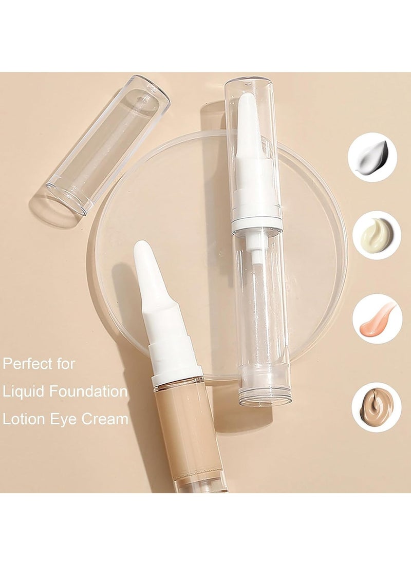 SYOSI - Airless Pump Jars 6 Packs Travel Foundation Container Travel Size Eye Cream Dispenser Empty Refillable Cosmetic Pump Bottles for Lotion Skincare Serum (5ml+10ml+15ml) - Image 1