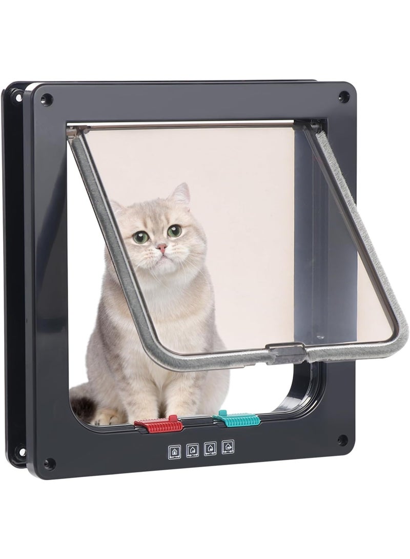 Large Cat Flaps, Lockable Cat Door, 4 Way Locking, Weatherproof, Suitable for Cats and Small Dogs - Image 1