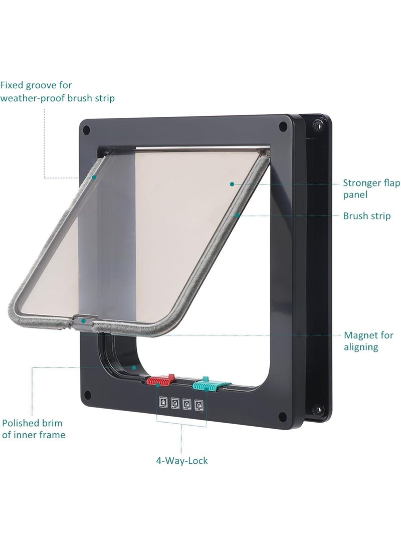 Large Cat Flaps, Lockable Cat Door, 4 Way Locking, Weatherproof, Suitable for Cats and Small Dogs - Image 3