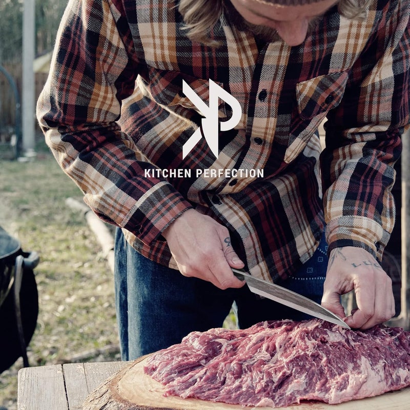 Kitchen perfection Handmade Meat Cleaver Knife For Meat Cutting - Professional 7" Serbian Chef Knife – Made of High Carbon Steel – Hand Sharpen Butcher Knife w/Canvas Sheath, Unique Gifts For Men - Image 5