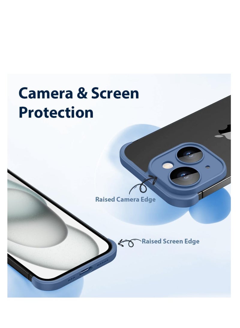 KASTWAVE iPhone Case TPU Bumper, Compatible for iPhone 15 Case with Thin Lens Protection Case, Frameless Four Corner Fall Protection Mat, Slim Shockproof Soft TPU Silicone Cover, 1Pcs, Blue  - Image 4