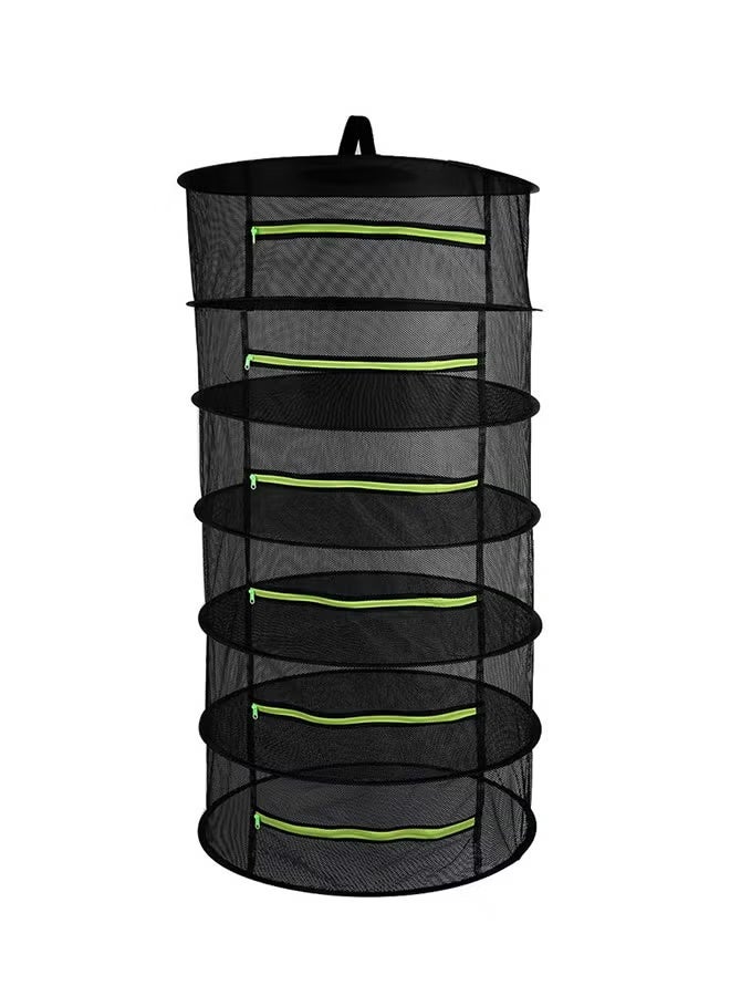 قطعتين 6 طبقات معلقة عشب تجفيف صافي كيس مجفف مع سحاب أسود 22X8X22kg - Image 3