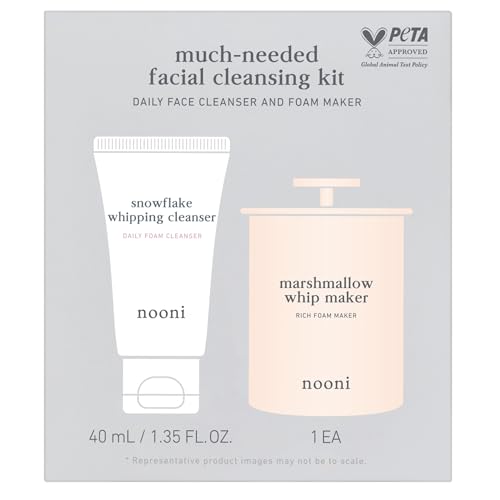 NOONI 2-in-1 Much Needed Facial Cleansing Kit - Marshmallow Whip Maker & Face Cleanser | Gentle Marshmallow Face Wash, Perfect Foam Maker for Rich Bubble, Deep Cleanser, Gift Set, Stocking Stuffers - Image 1