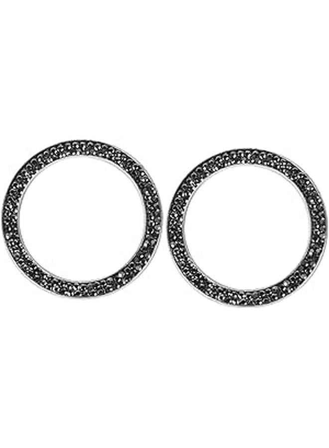Crystal Rhinestone Car Ignition Button Decal Sticker Black Bright Easy Peel and Stick - Image 1